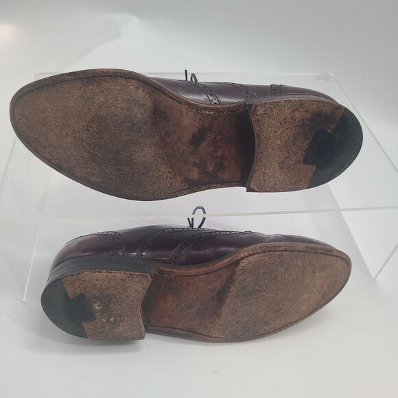 Botany 500 Leather Wing Tip Dress Shoes US Size 10W Burgundy